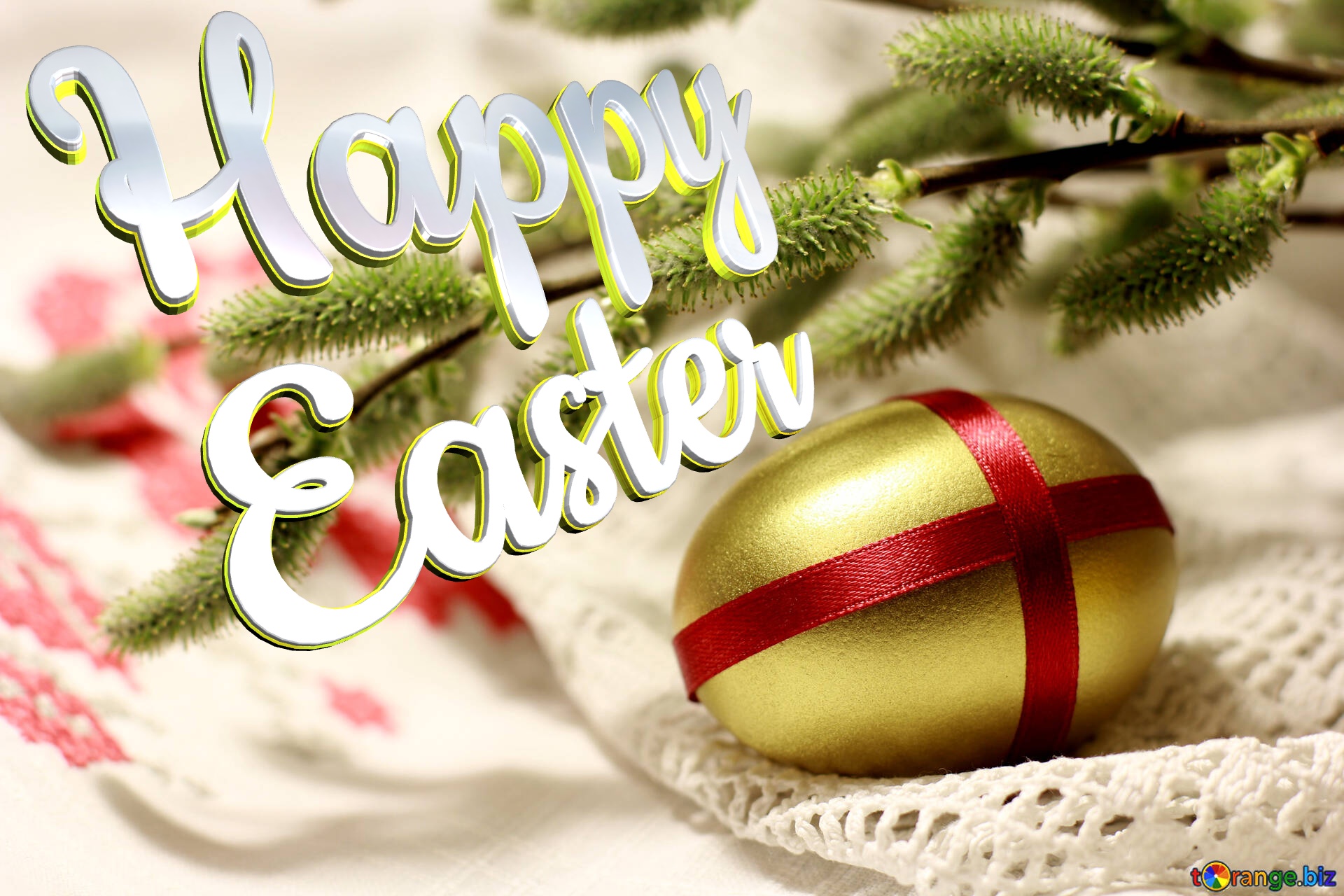 Happy Easter gold egg Easter №29553