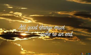 Cover for FB all things come end. Beautiful sky at sunset
