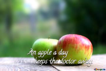 An apple a day keeps the doctor away. Cover for social network. FB, Facebook, twitwer, instagram ets.