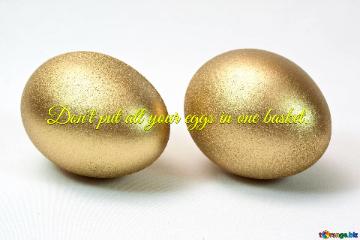 Cover for Facebook  all eggs in one basket. Two  gold  eggs.