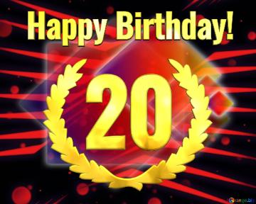 20 Happy Birthday! Red Background For Editing