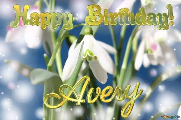 Happy Birthday! Avery Spring Flowers Flowers  spring background