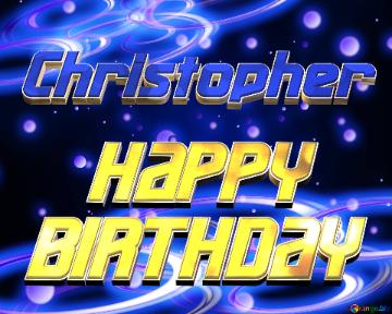Christopher Space Happy Birthday! Technology Background