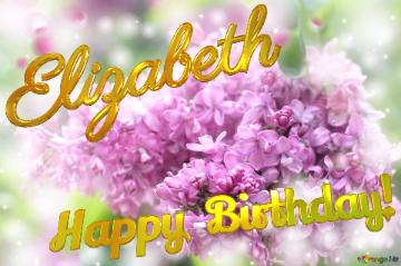 Spring lilac flowers Happy Birthday Card For Elizabeth