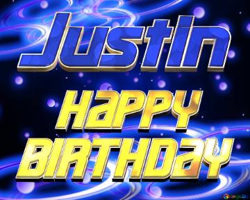 Justin Space Happy Birthday! Technology Background