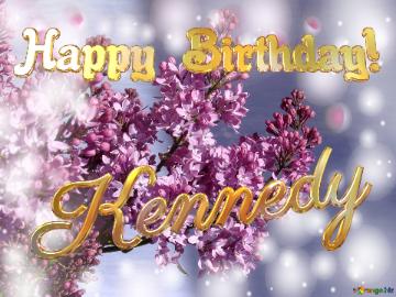 Spring lilac flowers Happy Birthday Card For Kennedy