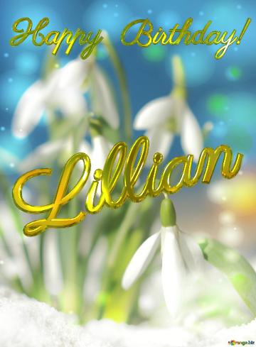 Happy Birthday! Lillian congratulation card flowers background