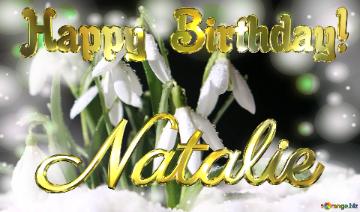 Natalie Happy Birthday! Spring Backgrounds With First Flower