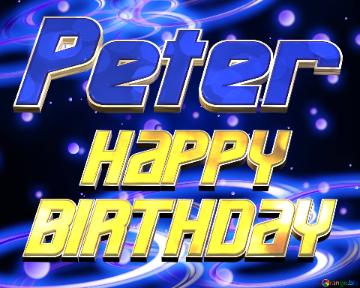 Peter Space Happy Birthday! Technology Background