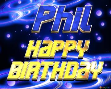 Phil Space Happy Birthday! Technology Background