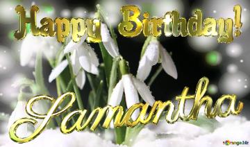 Samantha Happy Birthday! Spring Backgrounds With First Flower