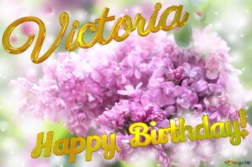 Spring lilac flowers Happy Birthday Card For Victoria