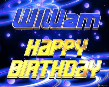 William Space Happy Birthday! Technology Background
