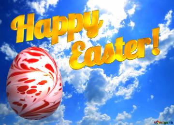 Sky Card Happy Easter! Un Ciel Nuageux Et Ensoleillé
