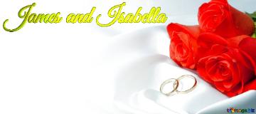 James and Isabella 3D lettering names wedding background for invitation.