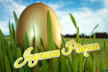 Joyeuses Pâques  Jewel  Easter  Egg . Gold.