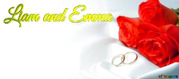 Liam and Emma 3D lettering names wedding background for invitation.