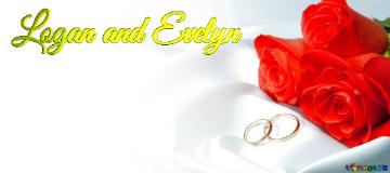 Logan and Evelyn 3D lettering names wedding background for invitation.