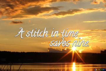 A stitch in time   saves nine. Cover for Facebook