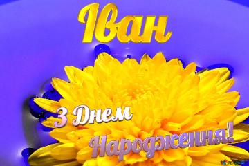 Привітання для хлопця З Днем Народження! Іван Ukrainian Flower