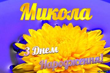 Микола З Днем  Народження! Ukrainian Flower