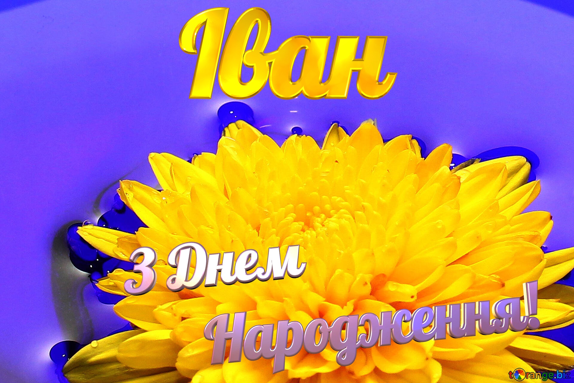 Привітання для хлопця З Днем Народження! Іван Ukrainian flower №37279