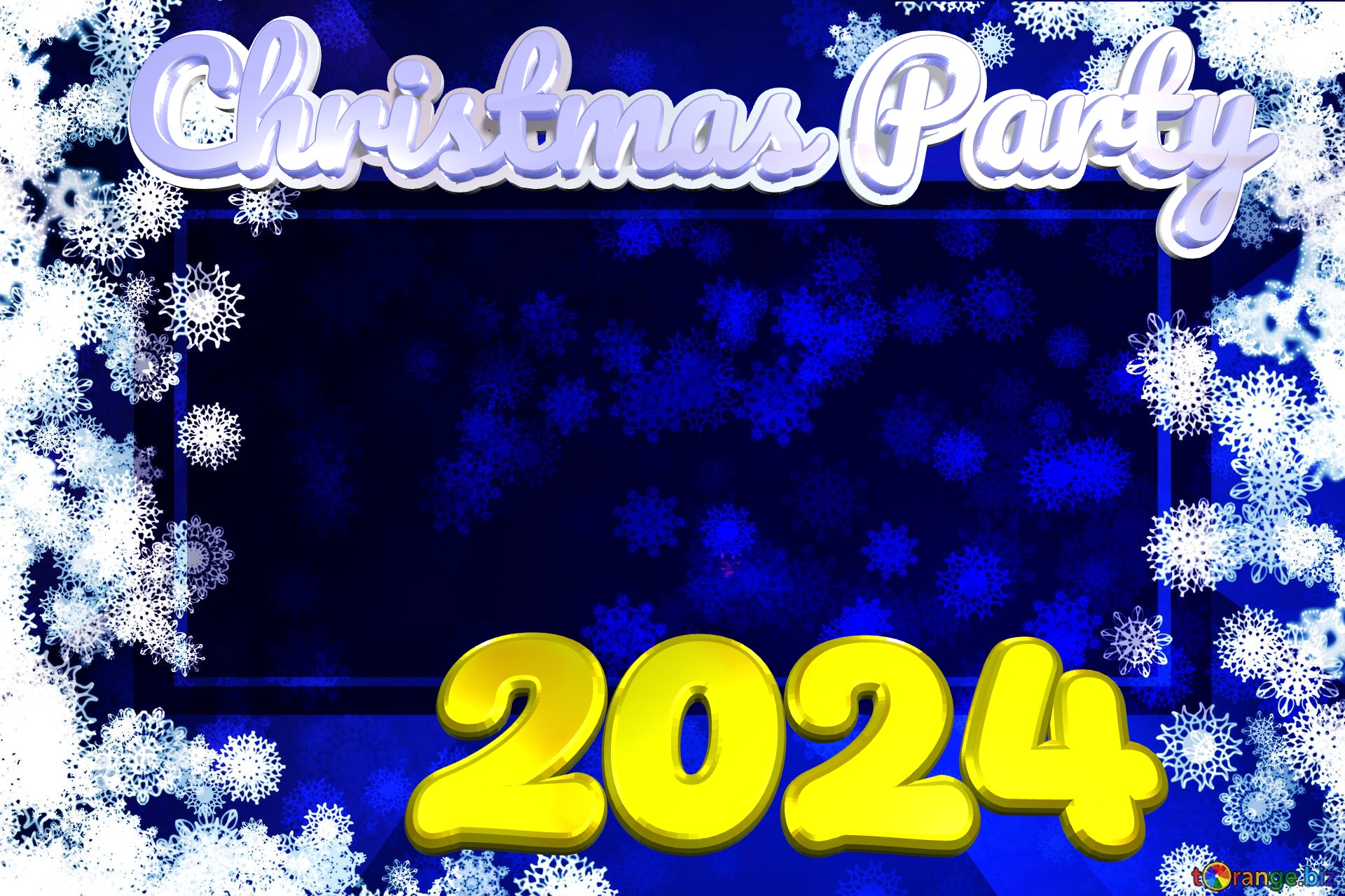 Christmas Party 2024  Blue Christmas background powerpoint website infographic template banner layout design responsive brochure business №0