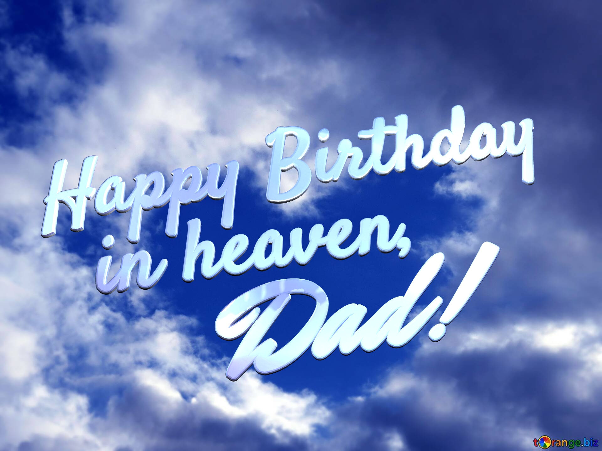 Happy Birthday in heaven, Dad! Purple color. Love in Heaven. №0