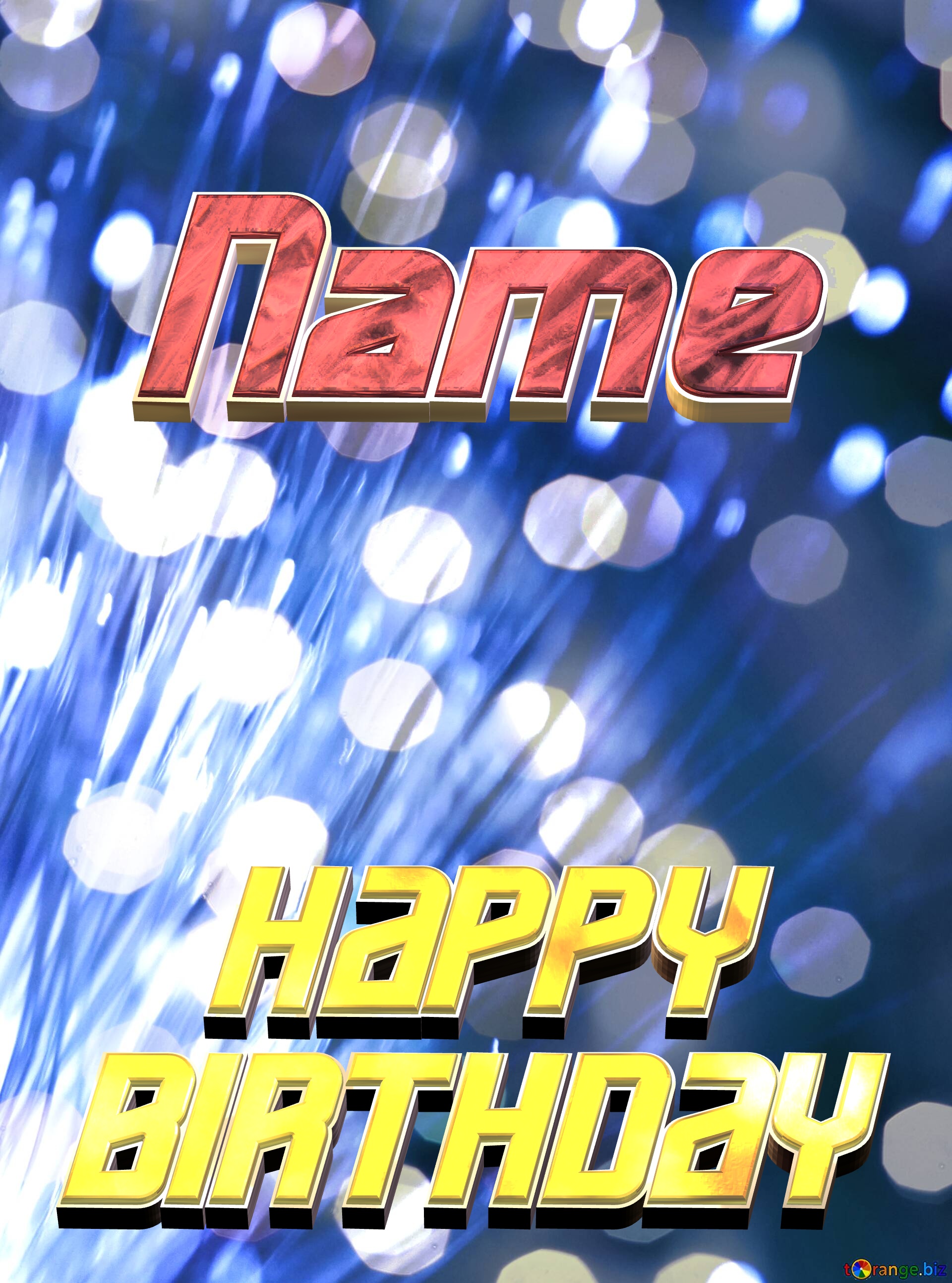 Editable Name Happy Birthday! lights background card №0
