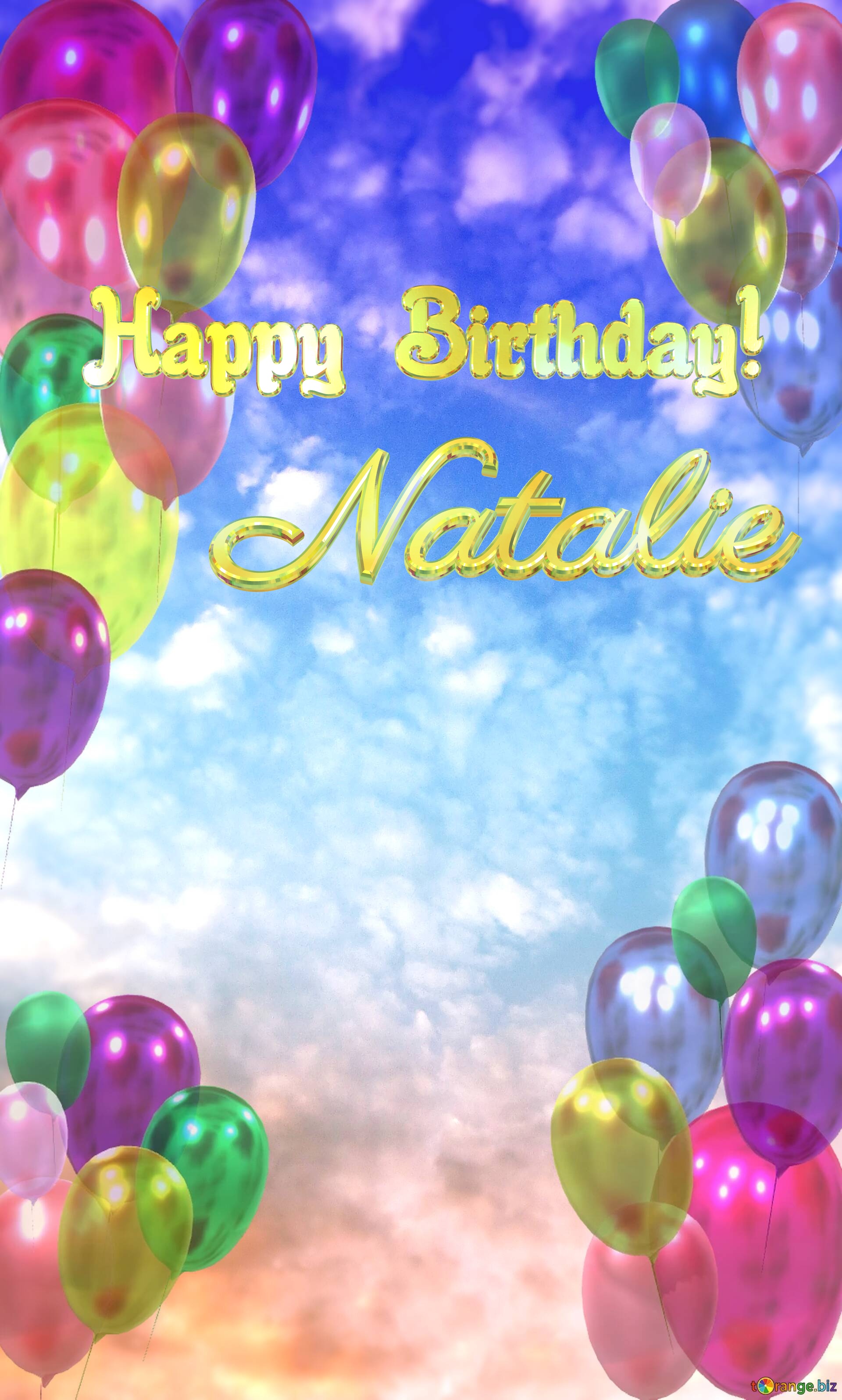Natalie happy birthday name card Birthday frame №0