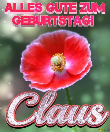Geburtstag Claus Blue Poppy Card Background