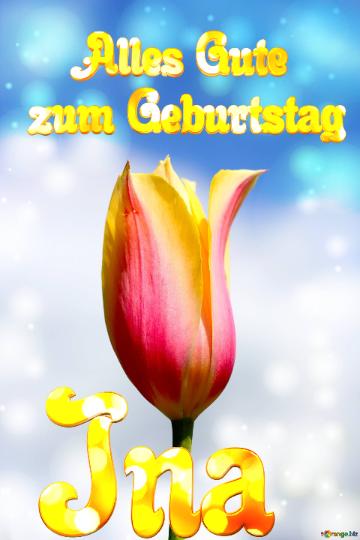 Ina Alles Gute  zum Geburtstag Blume der Tulpe