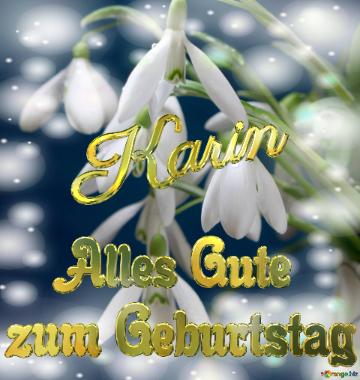 Karin Alles Gute  Zum Geburtstag Blumenstrauß Von Frühlingsblumen