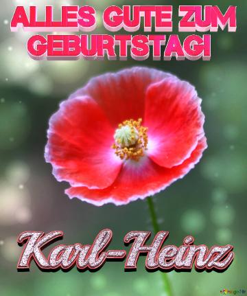 Geburtstag Karl-heinz Blue Poppy Card Background