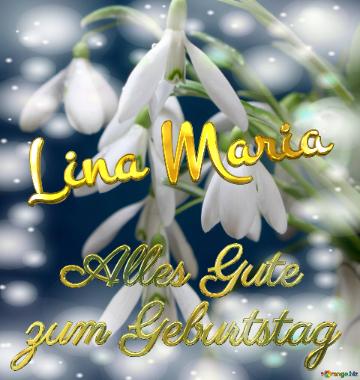 Lina Maria Alles Gute  zum Geburtstag Blumenstrauß von Frühlingsblumen