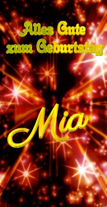 Geburtstag Mia Red stars background