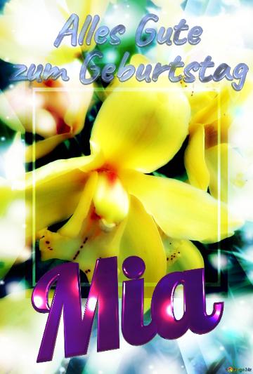 Alles Gute   Geburtstag Mia Yellow Orchid Template