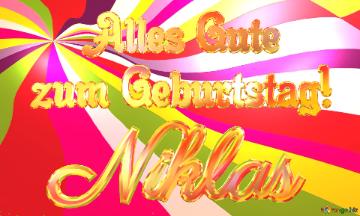 Niklas Alles Gute  Zum Geburtstag! Happy Background