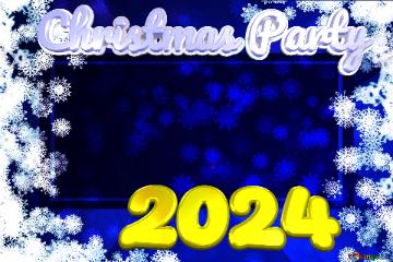 Christmas Party 2024  Blue Christmas background powerpoint website infographic template banner layout design responsive brochure business