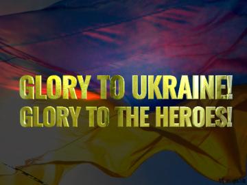 Dark Background Glory To Ukraine! Glory To The Heroes! Flag Ukraine