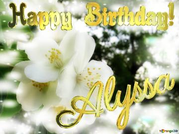 Trees Flowers Happy Birthday! Alyssa Named Card