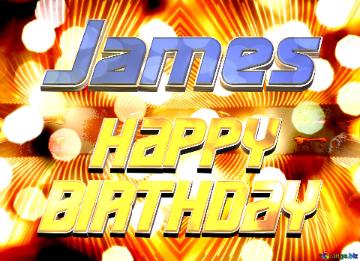 Pattern James Happy Birthday Christmas Lights Lines Curves Pattern Template Background