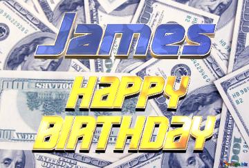 Dollars James Happy Birthday Dollars Stained Blue