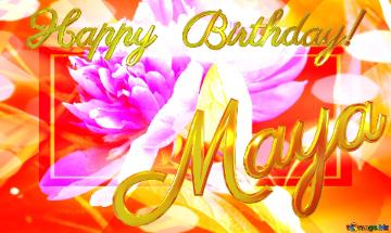 Maya Happy Birthday! Peony flower layout brochure business powerpoint picture infographic