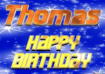 Stars Thomas HAPPY BIRTHDAY Stars on blue background