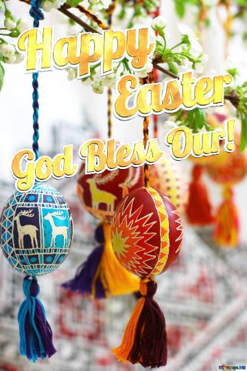 God Bless Our! Easter Wishes Card