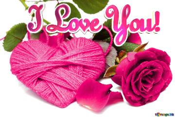 Pink I Love You! Heart Flower Rose Pink  Blurring
