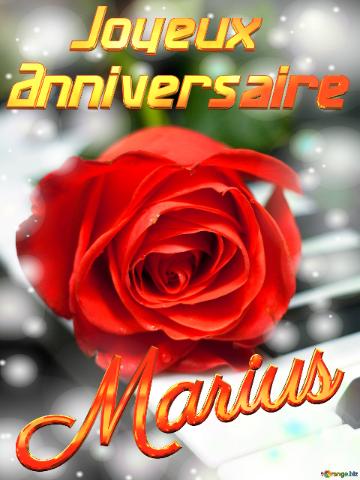 Marius Joyeux  Anniversaire Fond De Carte De Musique Fleur Rose