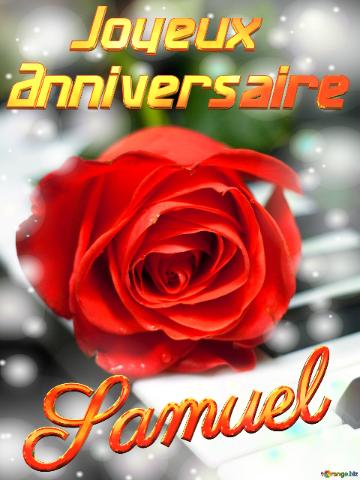 Samuel Joyeux  Anniversaire Fond De Carte De Musique Fleur Rose