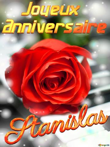 Stanislas Joyeux  Anniversaire Fond De Carte De Musique Fleur Rose